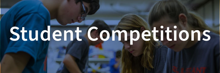 Students working on project with words “Student Competitions” overlayed. Students working on project with words "Student Competitions" overlayed.