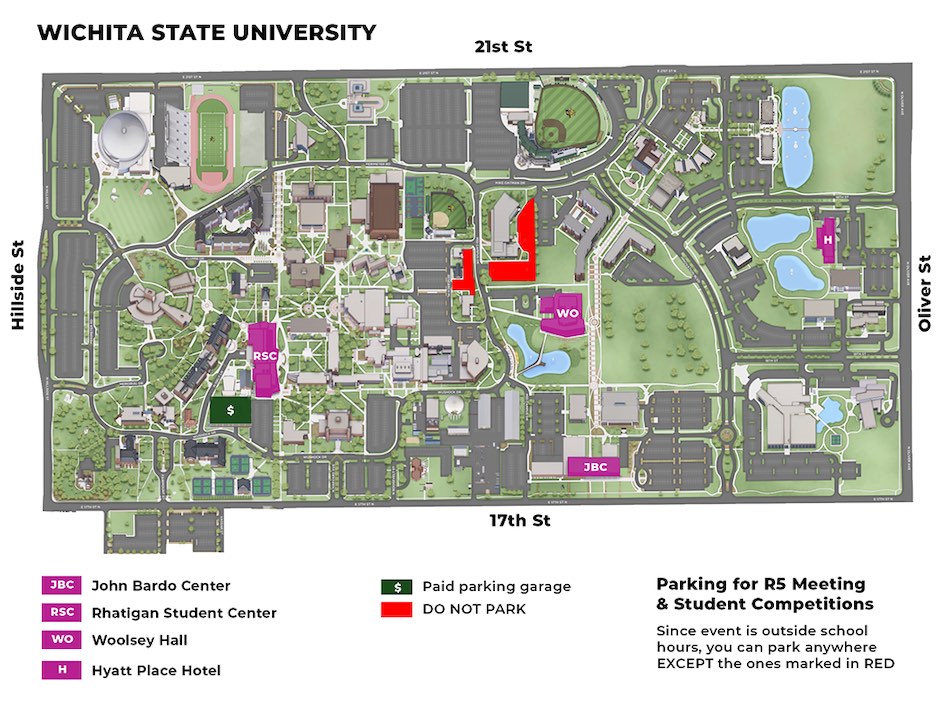 Wichita State University parking diagram.